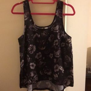 Deep purple floral blouse